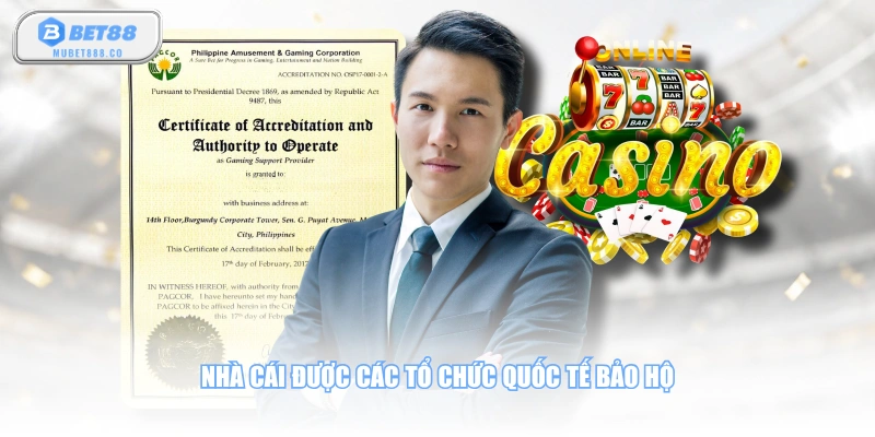 Nhà cái được các tổ chức quốc tế bảo hộ